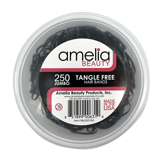 250, Black, Jumbo Size, Tangle Free for Ponytails and Braids - 12 Retail Packages