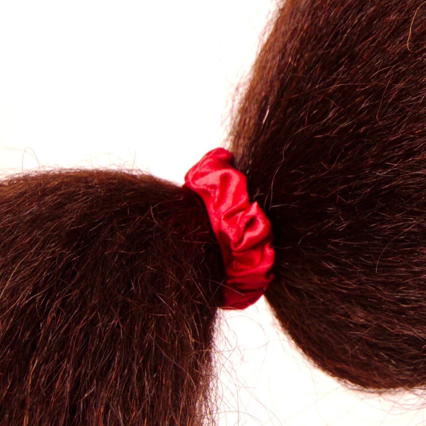 Amelia Beauty, Red Satin Scrunchies, 2.25in Diameter, Gentle on Hair, Strong Hold, No Snag, No Dents or Creases. 12 Pack - 12 Retail Packs