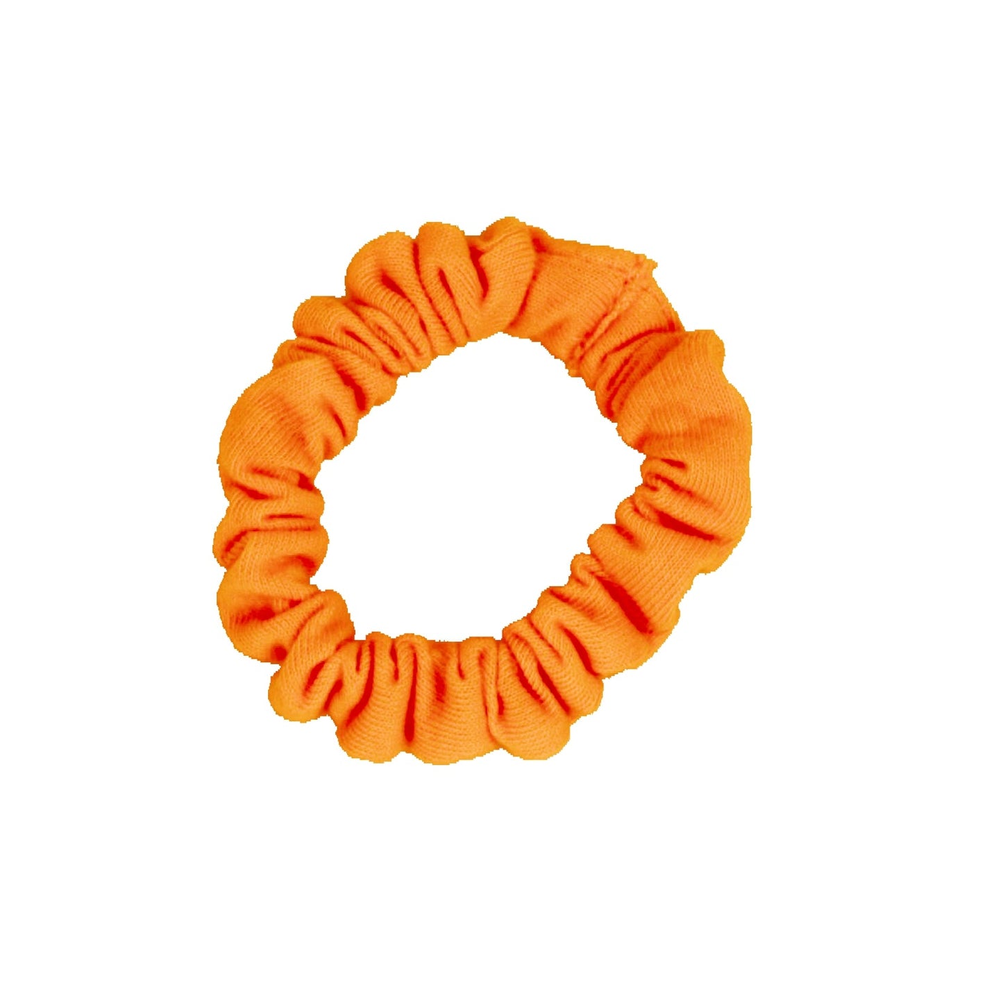 Amelia Beauty, Neon Orange Jersey Scrunchies, 2.25in Diameter, Gentle on Hair, Strong Hold, No Snag, No Dents or Creases. 12 Pack - 12 Retail Packs