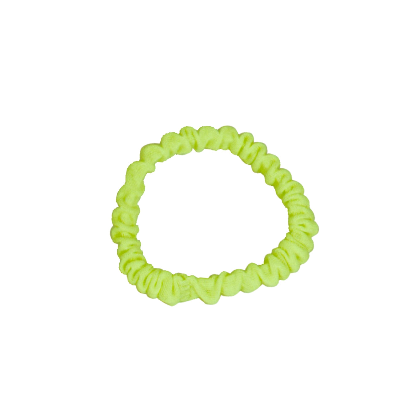 Amelia Beauty, Neon Yellow Skinny Jersey Scrunchies, 2.125in Diameter, Gentle on Hair, Strong Hold, No Snag, No Dents or Creases. 12 Pack - 12 Retail Packs