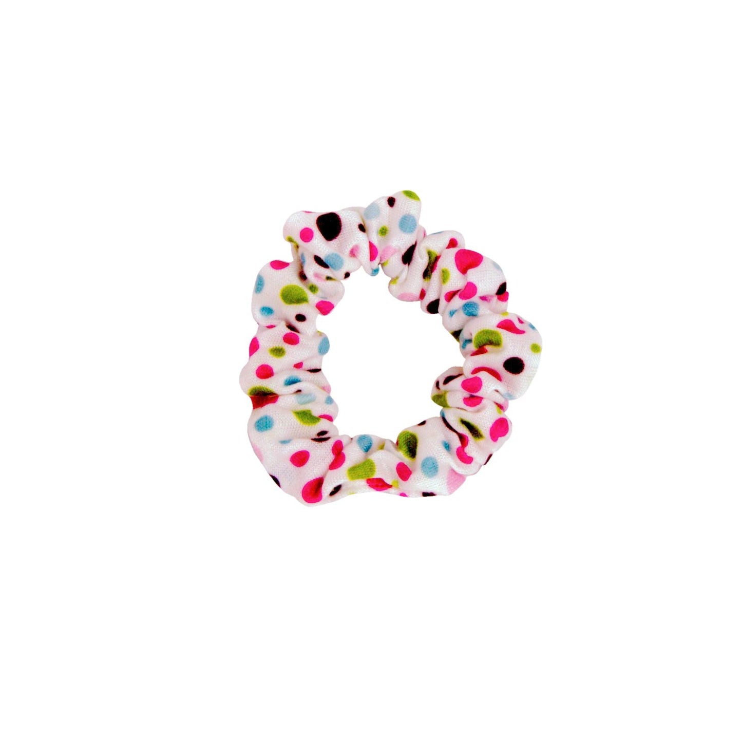 Amelia Beauty, Medium Pastel Dot Jersey Scrunchies, 2.5in Diameter, Gentle on Hair, Strong Hold, No Snag, No Dents or Creases. 10 Pack - 12 Retail Packs