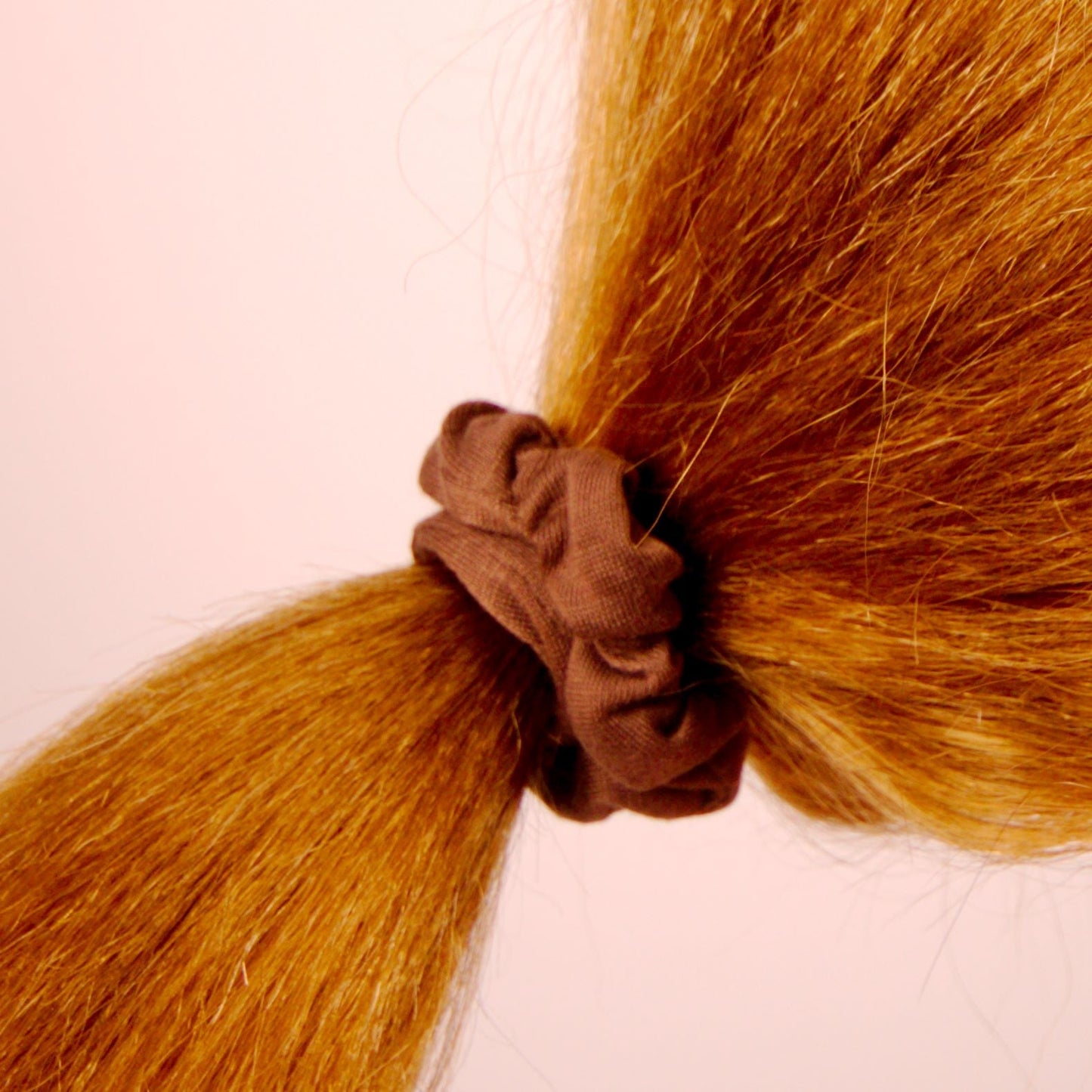 Amelia Beauty, Medium Brown Jersey Scrunchies, 2.5in Diameter, Gentle on Hair, Strong Hold, No Snag, No Dents or Creases. 10 Pack - 12 Retail Packs