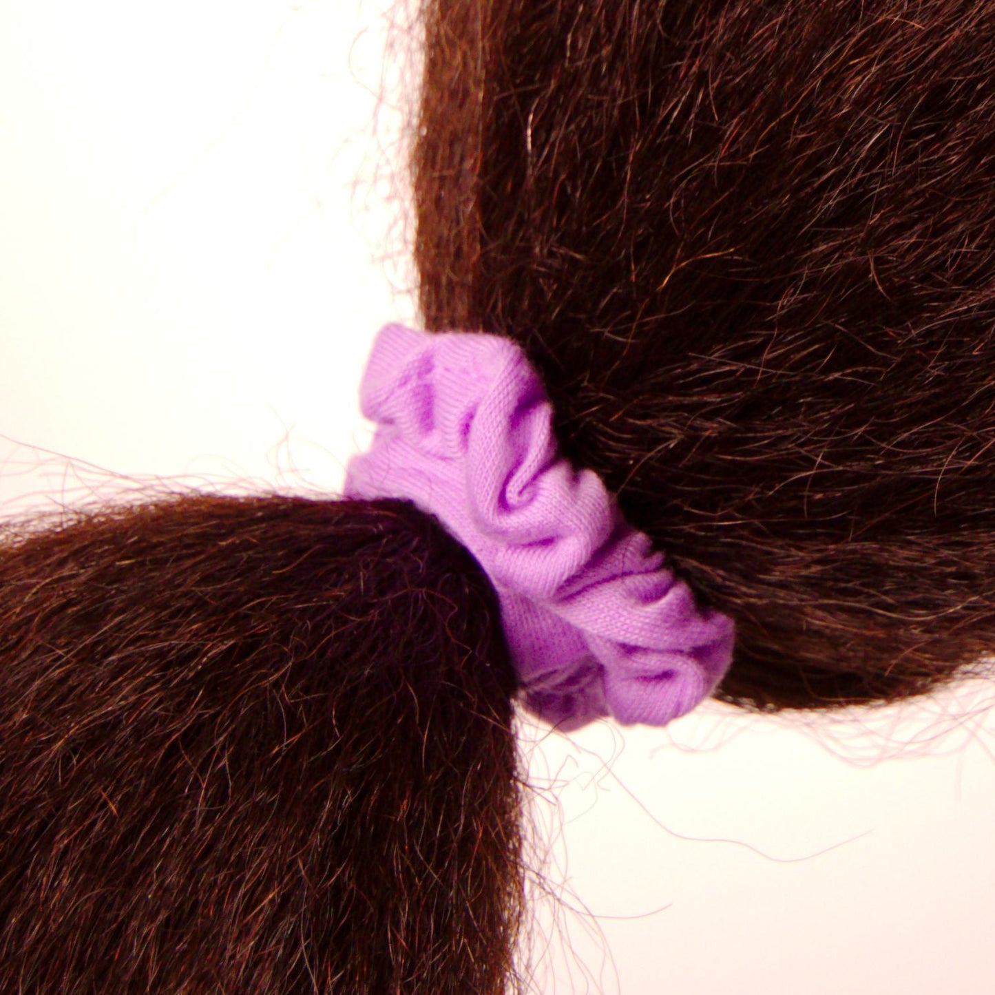 Amelia Beauty, Medium Purple Jersey Scrunchies, 2.5in Diameter, Gentle on Hair, Strong Hold, No Snag, No Dents or Creases. 10 Pack - 12 Retail Packs