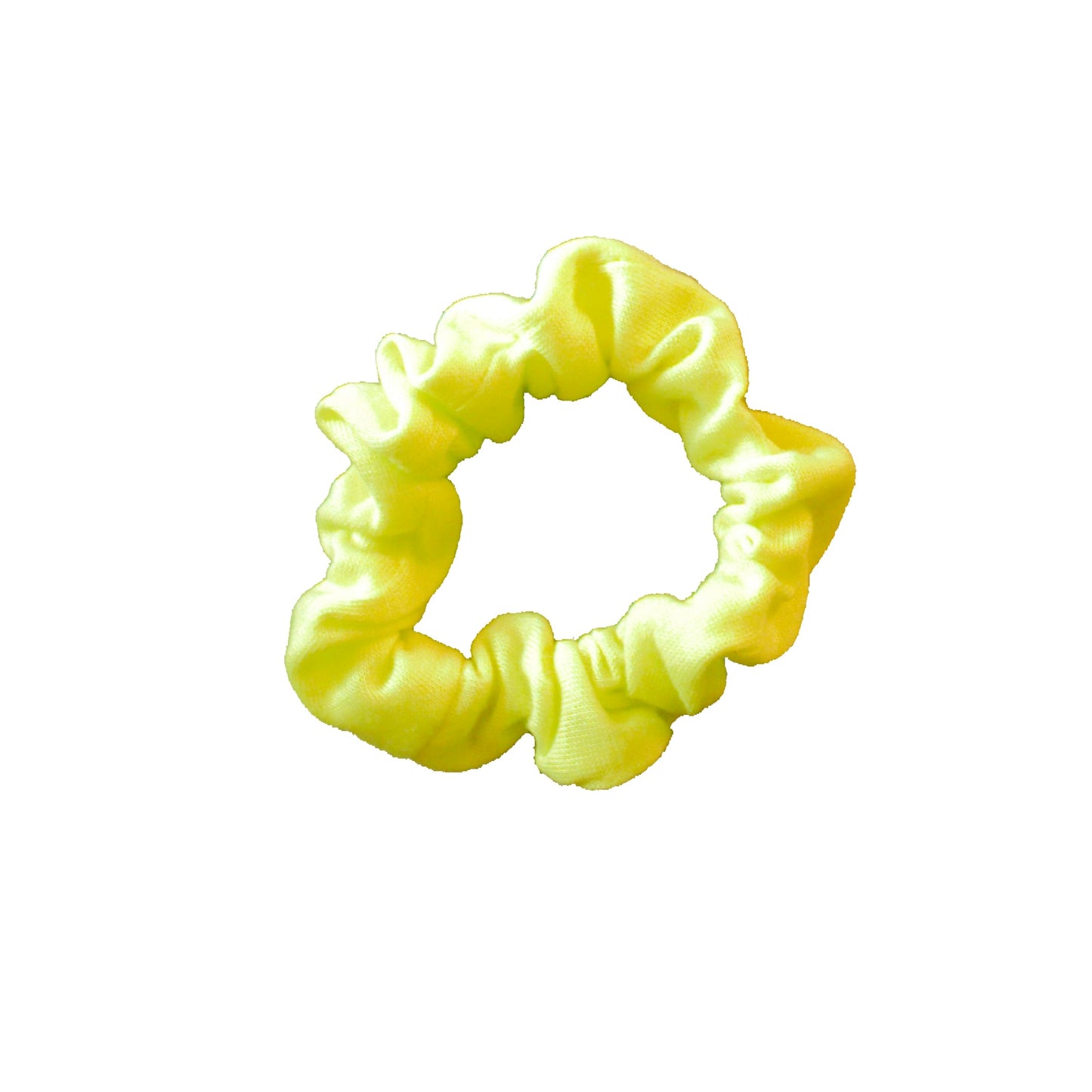 Amelia Beauty, Medium Neon Yellow Jersey Scrunchies, 2.5in Diameter, Gentle on Hair, Strong Hold, No Snag, No Dents or Creases. 10 Pack - 12 Retail Packs