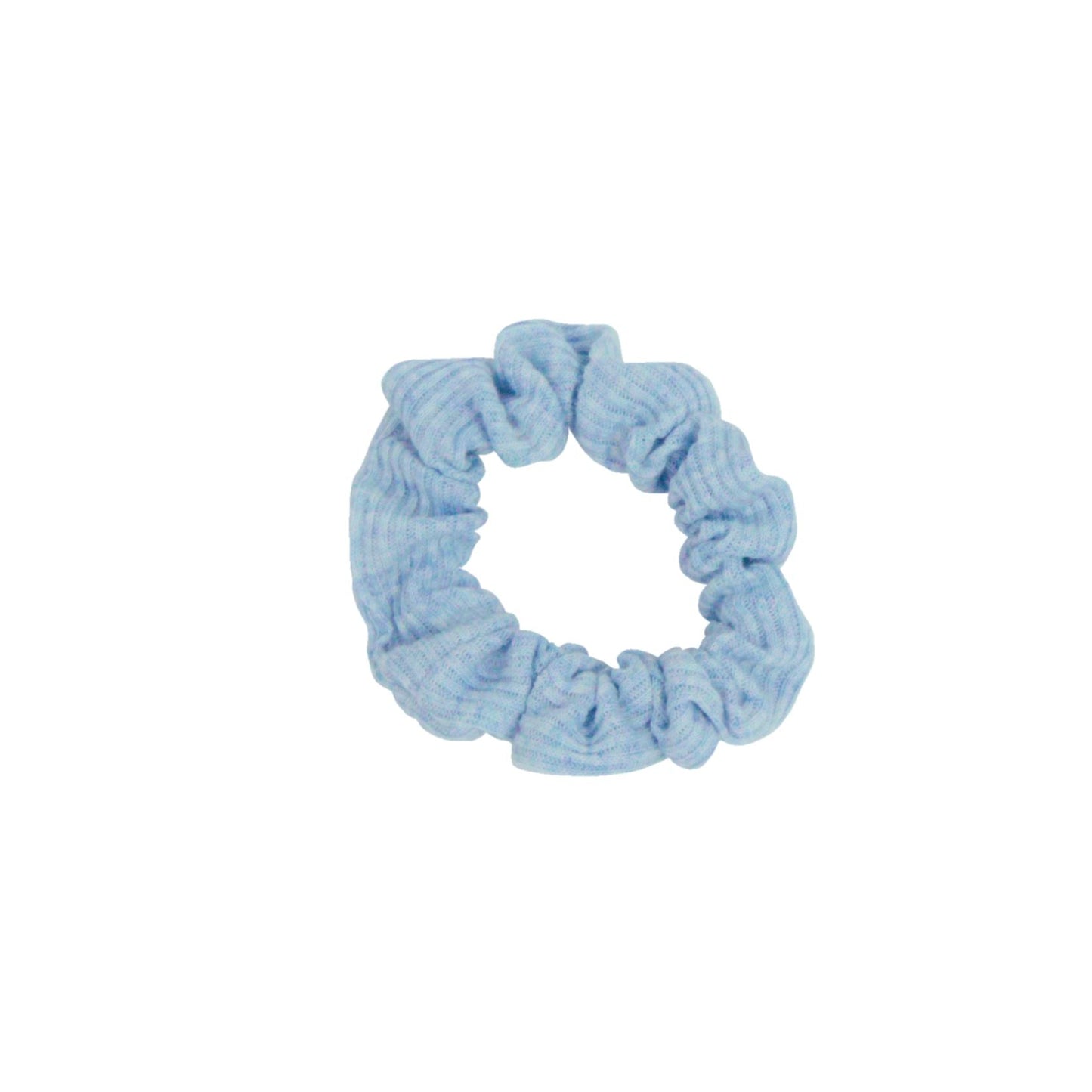 Amelia Beauty, Medium Pastel Blue Ribbed Scrunchies, 2.5in Diameter, Gentle on Hair, Strong Hold, No Snag, No Dents or Creases. 10 Pack - 12 Retail Packs