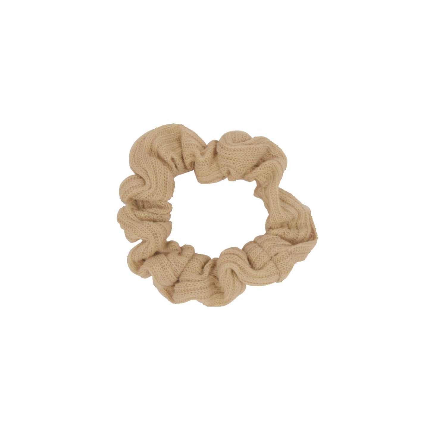 Amelia Beauty, Medium Tan Ribbed Scrunchies, 2.5in Diameter, Gentle on Hair, Strong Hold, No Snag, No Dents or Creases. 10 Pack - 12 Retail Packs