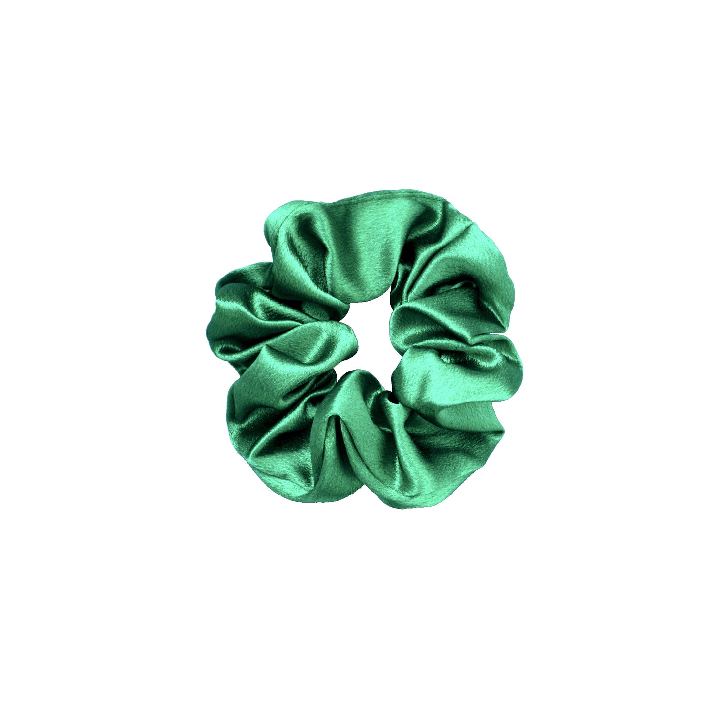 Amelia Beauty Products, Green Imitation Silk Scrunchies, 4.5in Diameter, Gentle on Hair, Strong Hold, No Snag, No Dents or Creases. 6 Pack - 12 Retail Packs