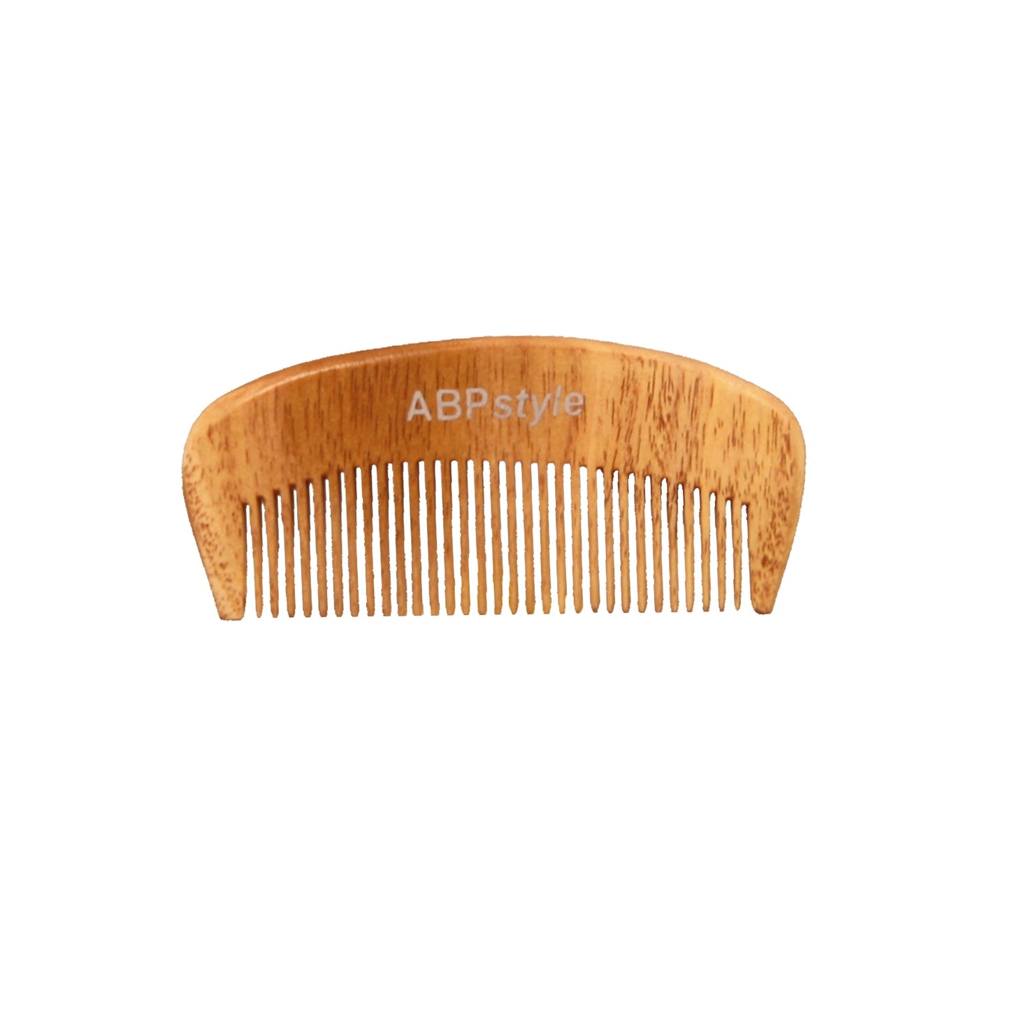 ABPStyle, 4in Neem Wood Mustache Comb. Anti-Static, Damage Free, Promotes Hair Growth, Environmentally Friendly - 12 Retail Packs