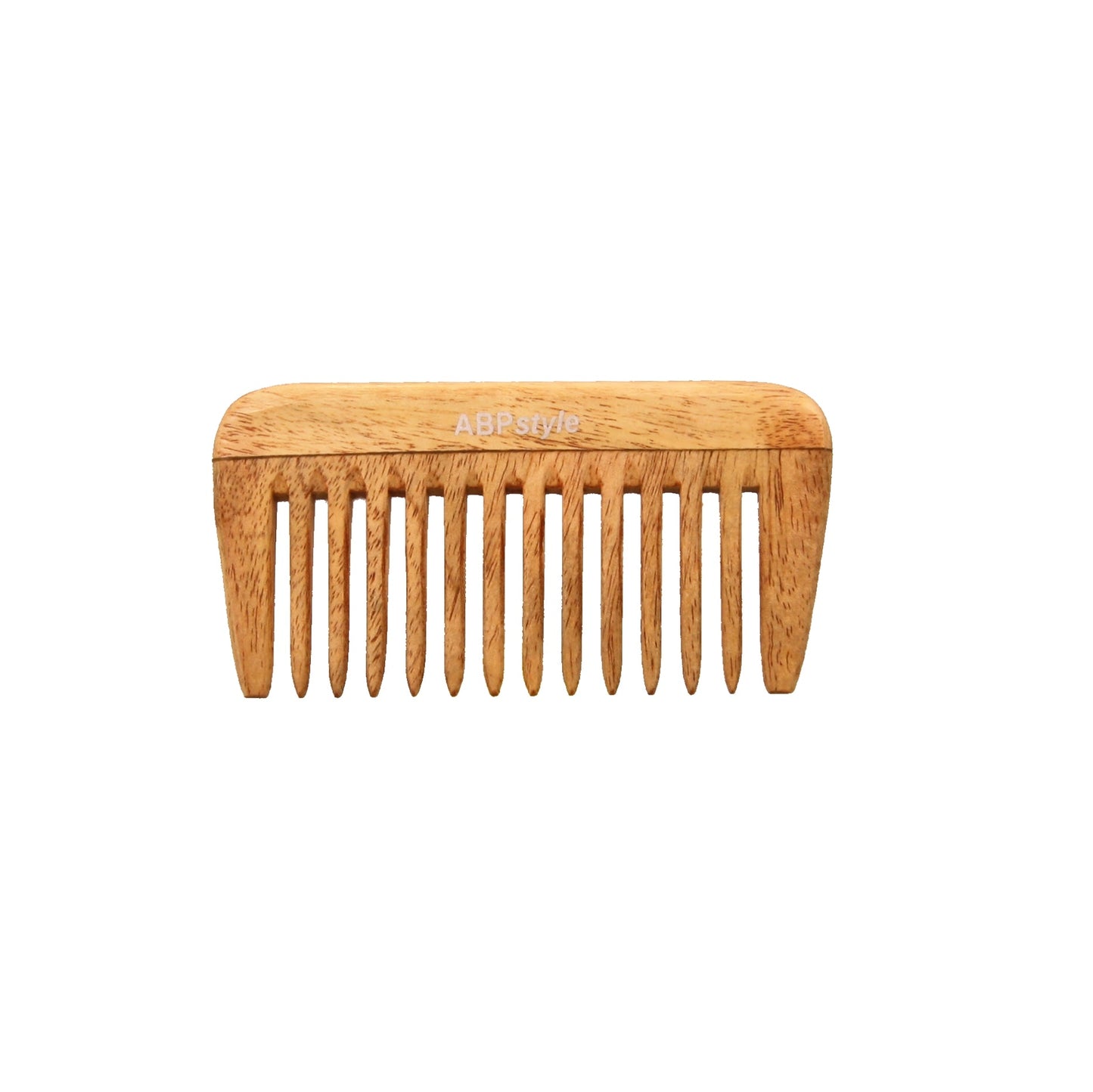 ABPStyle, 4in Neem Wood Tall Rake Comb. Anti-Static, Damage Free, Promotes Hair Growth, Environmentally Friendly - 12 Retail Packs