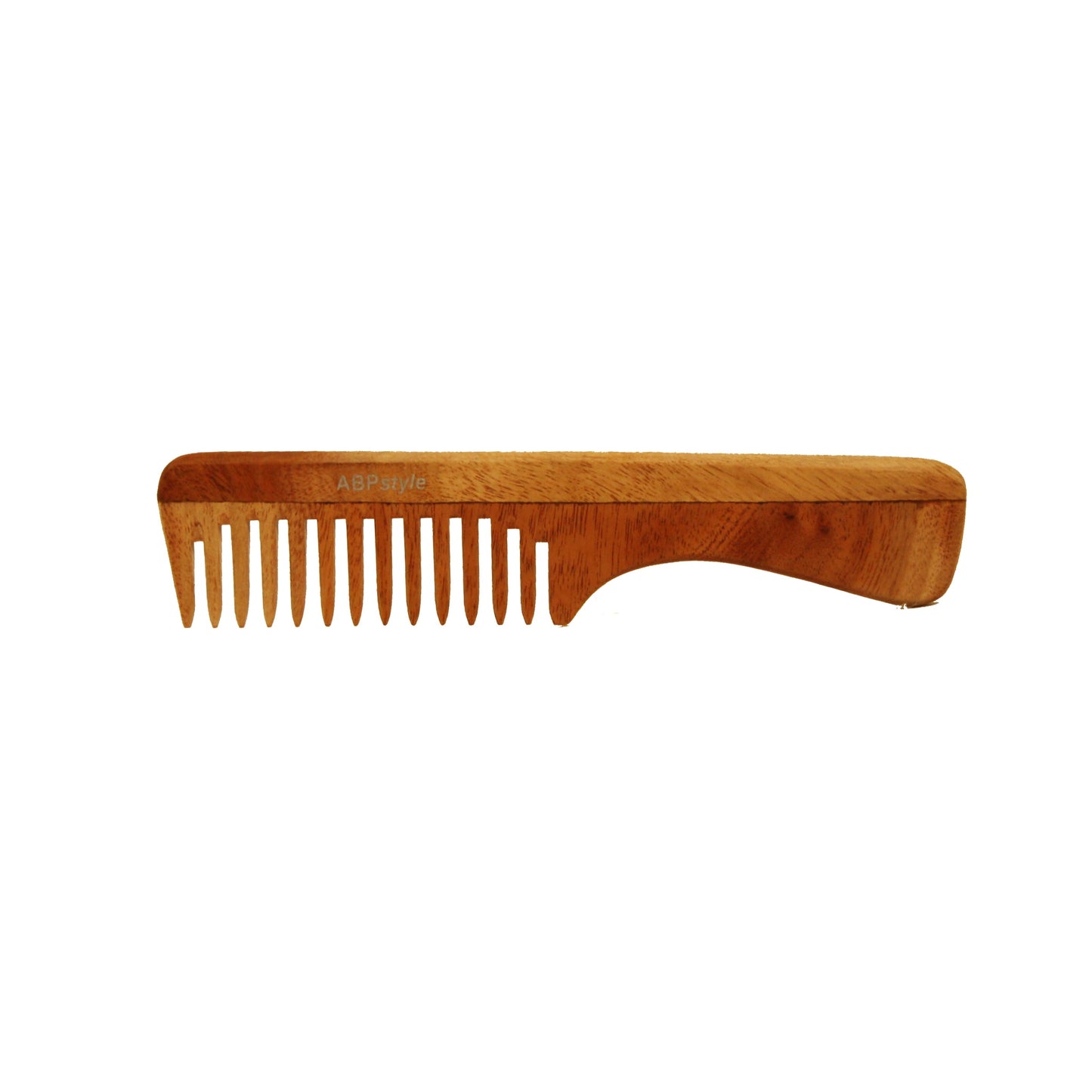 ABPStyle, 7in Neem Wood Handle Comb. Anti-Static, Damage Free, Promotes Hair Growth, Environmentally Friendly - 12 Retail Packs