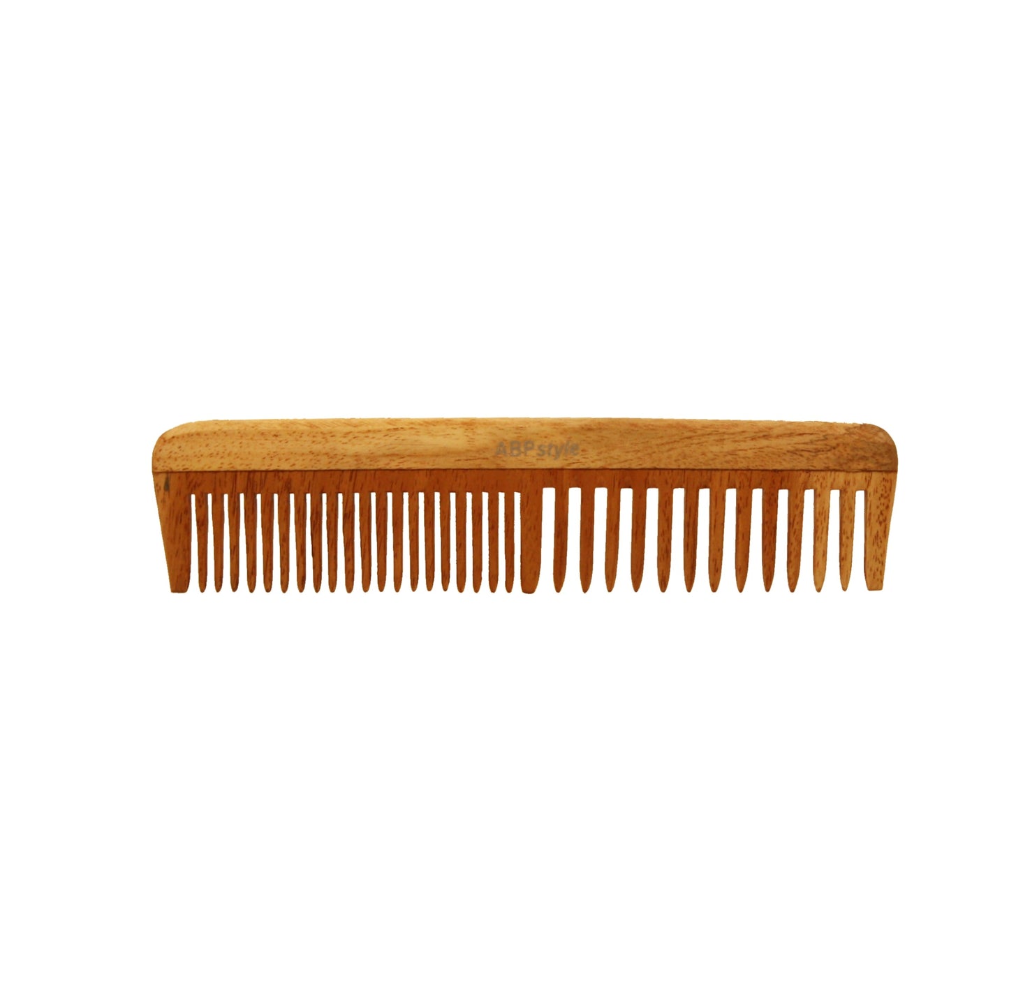 ABPStyle, 7.5in Neem Wood Styling Comb. Anti-Static, Damage Free, Promotes Hair Growth, Environmentally Friendly - 12 Retail Packs