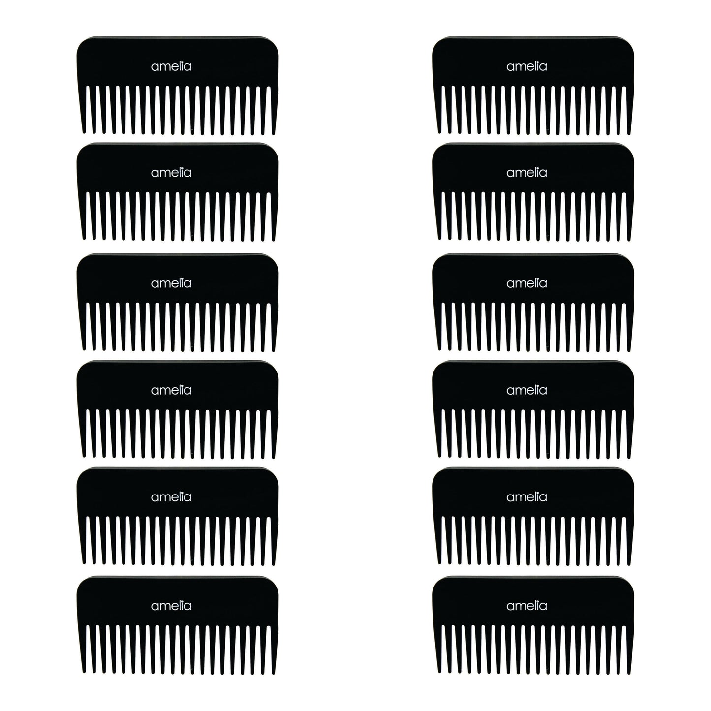 6in Plastic Detangling Rake Comb (12 Pack)