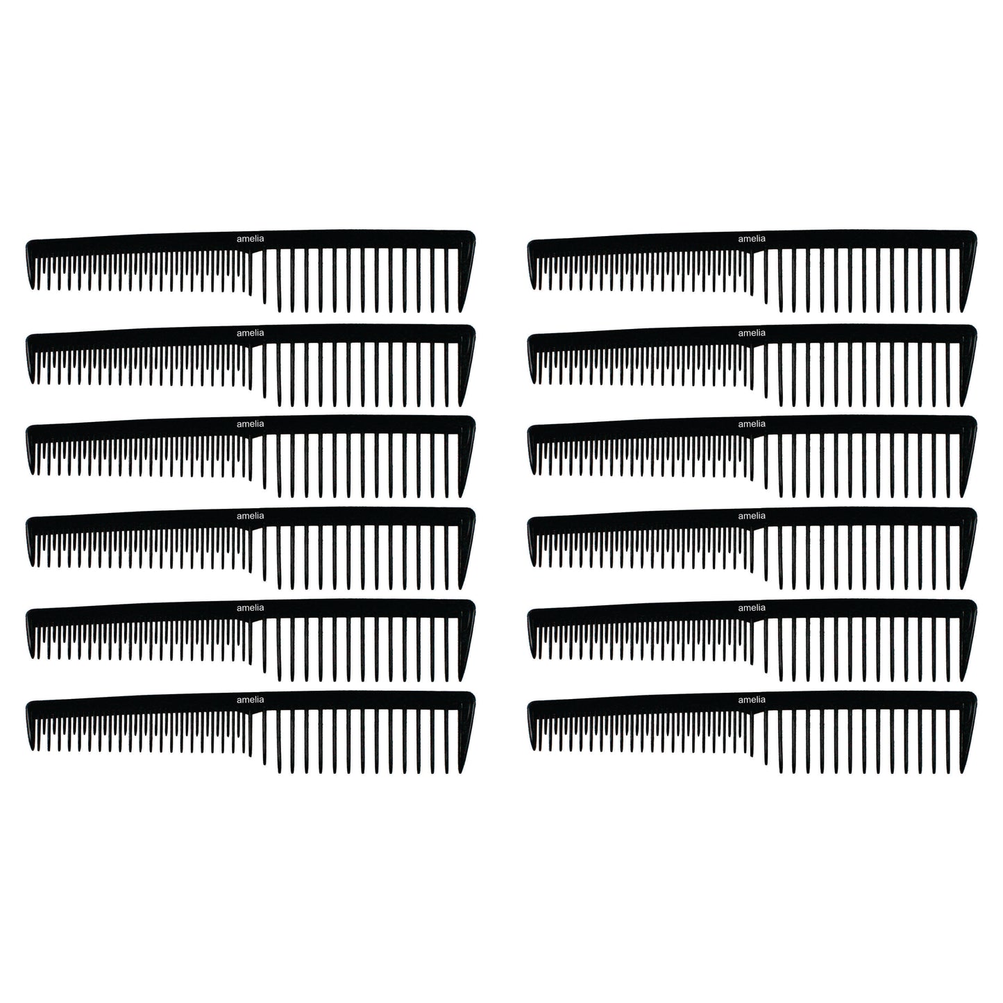 7in Plastic Wide Tooth Tease Comb  (12 Pack)