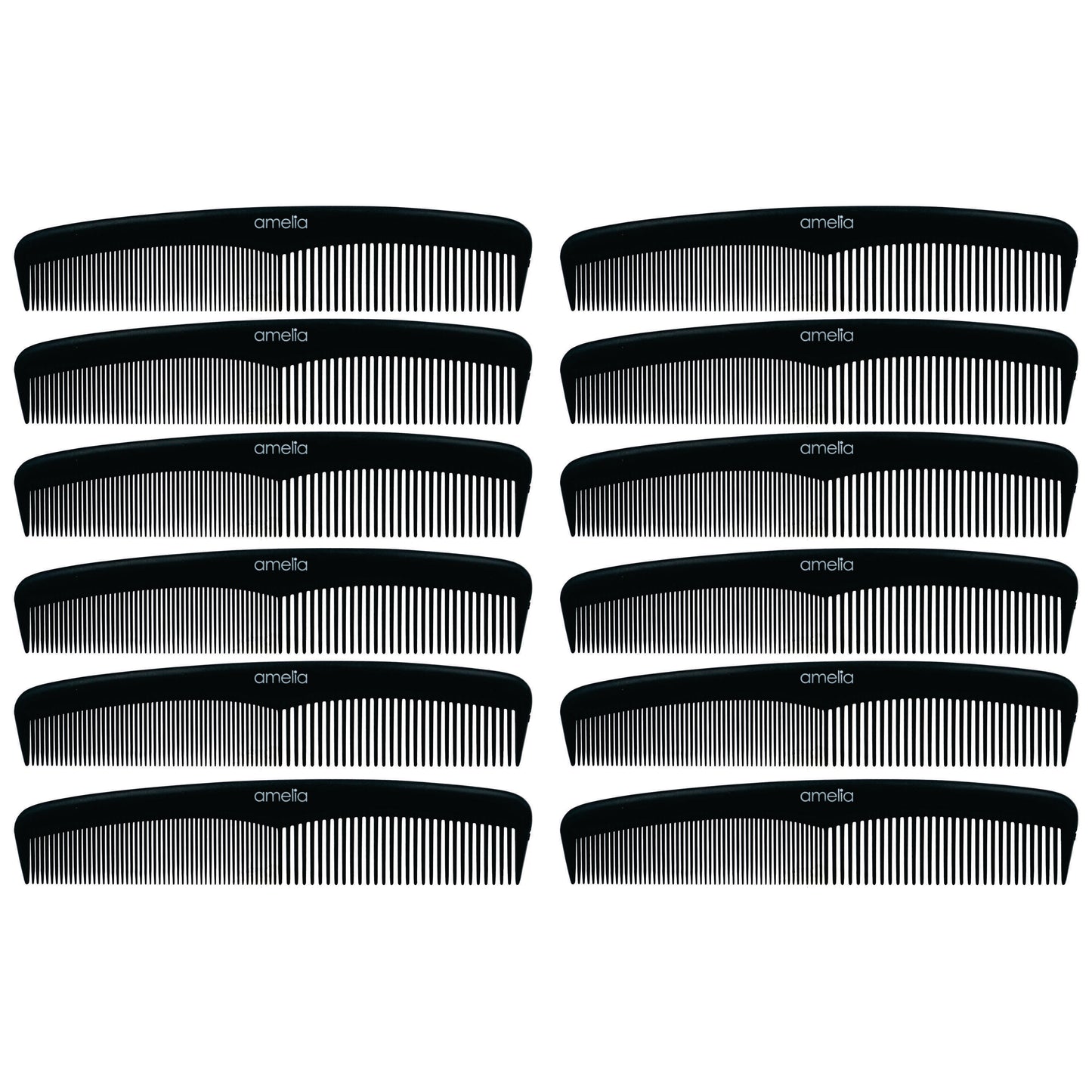 8in Plastic Heavy Wave Comb (12 Pack)