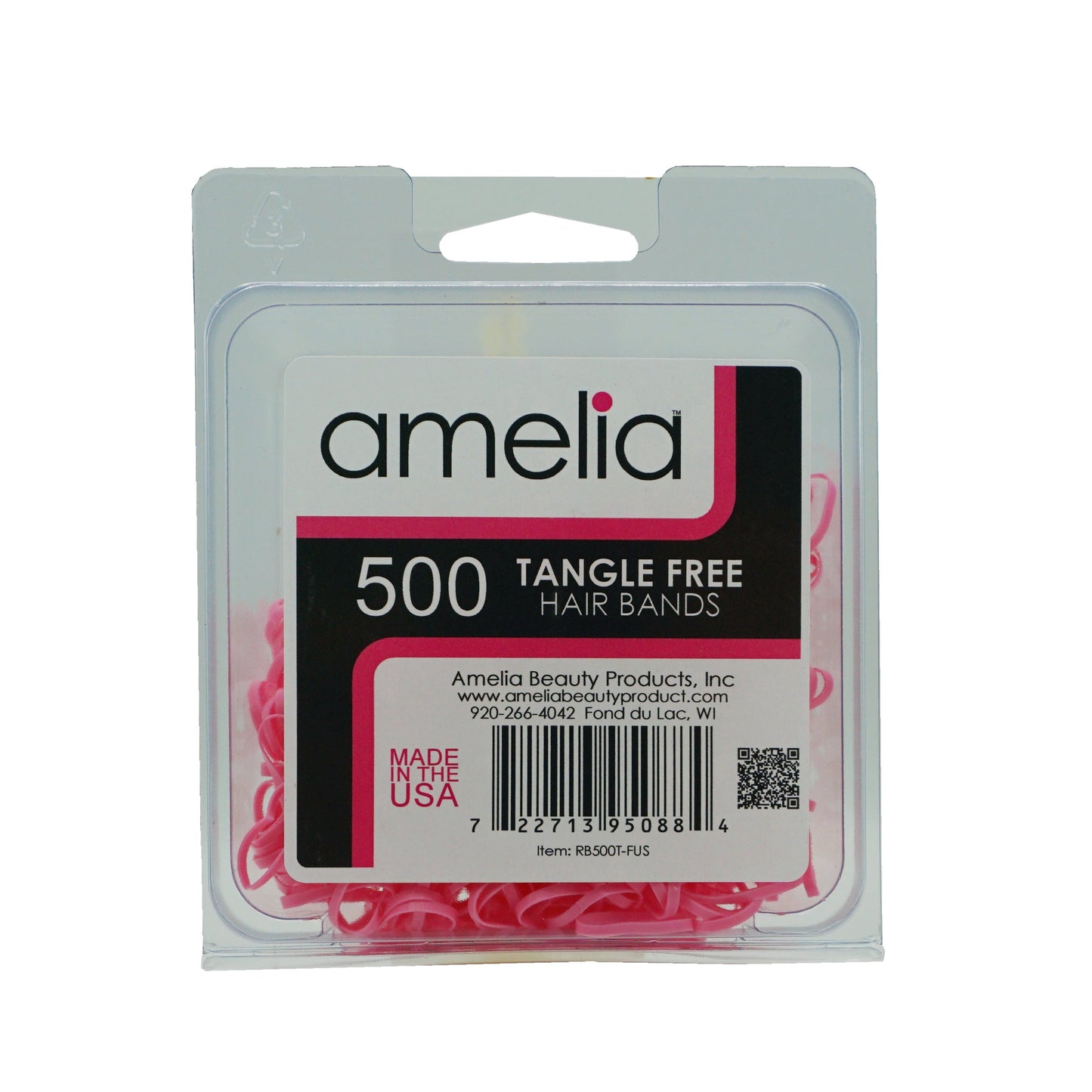 500, Fuchsia, Standard Size, Tangle Free for Pony Tails and Braids - 12 Retail Packs