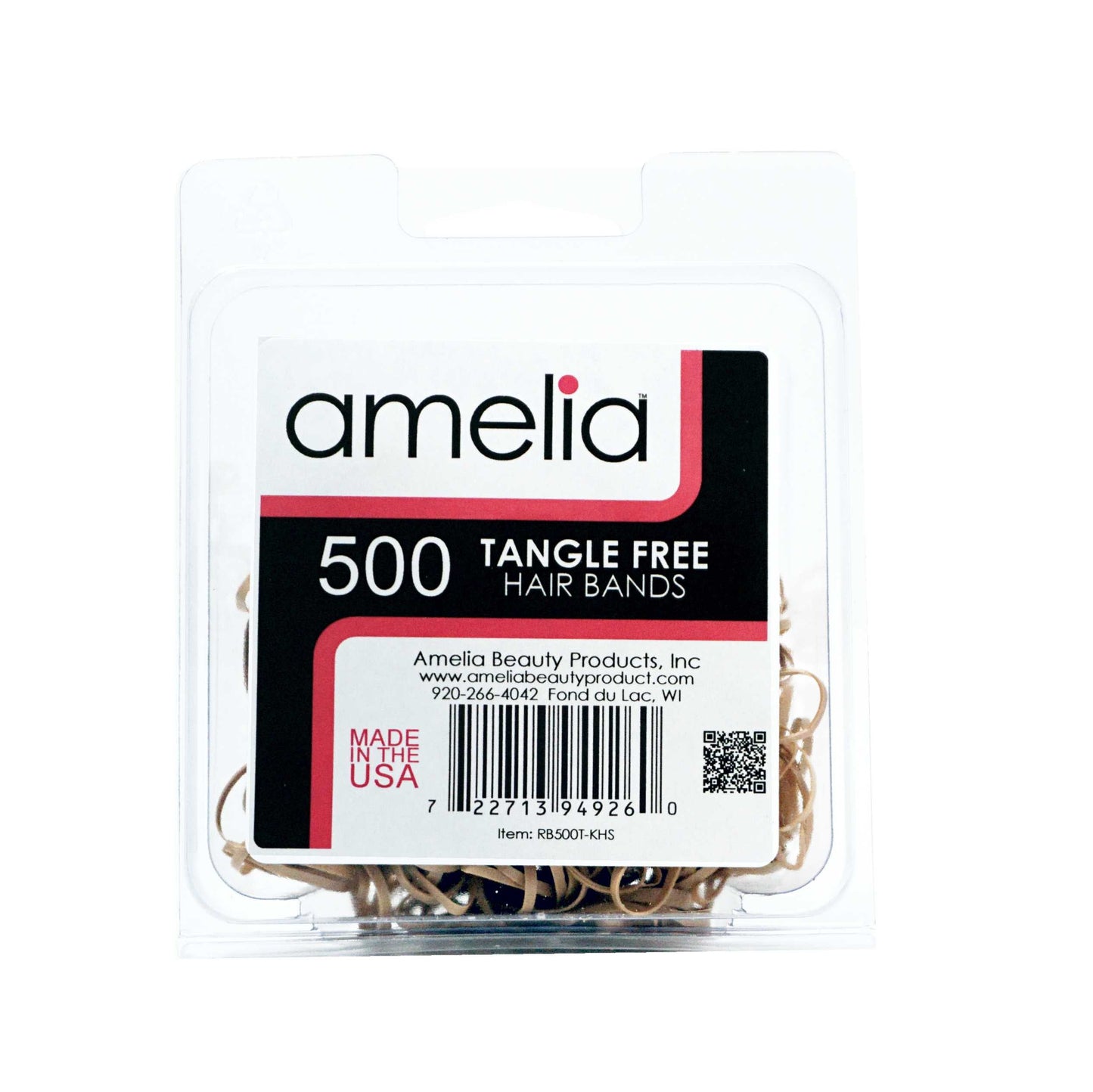 500, Khaki Color, Standard Size, Tangle Free for Pony Tails and Braids - 12 Retail Packs