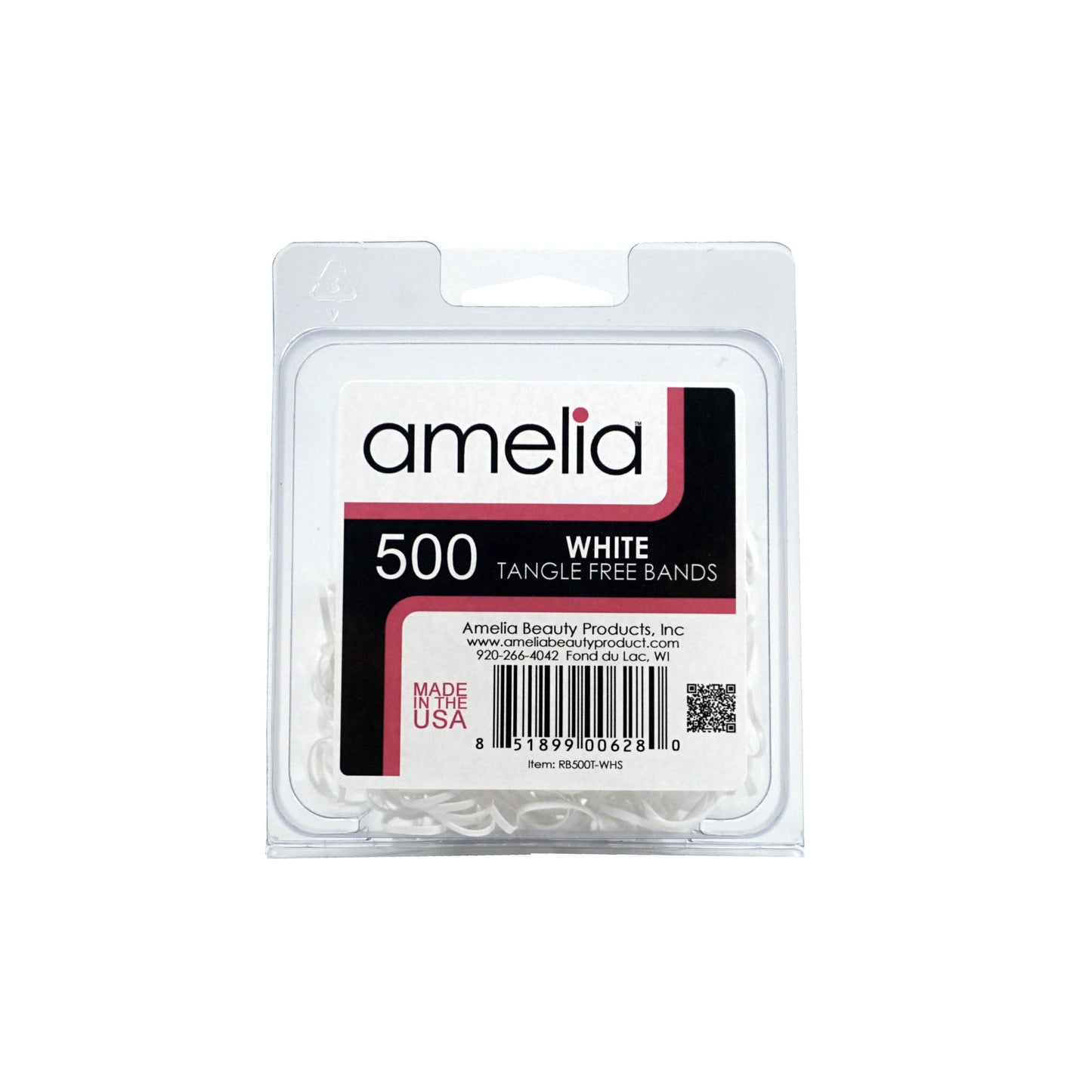 500, White, Standard Size, Tangle Free for Pony Tails and Braids - 12 Retail Packs